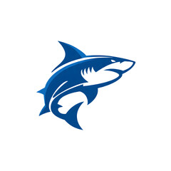 Obraz premium Shark isolated on a white background. Predator Shark Logo Design