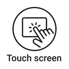 Touch screen icon. Vector line symbol for a website, product card, presentation and mobile app, packaging or instruction. Editable outline sign