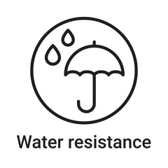 Water resistance icon. Vector line symbol for a website, product card, presentation and mobile app, packaging or instruction. Editable outline sign
