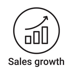 Sales growth icon. Vector line symbol for a website, product card, presentation and mobile app, packaging or instruction. Editable outline sign