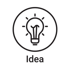 Idea icon. Vector line symbol for a website, product card, presentation and mobile app, packaging or instruction. Editable outline sign
