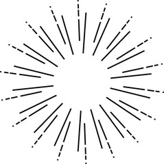 Obraz premium Vintage style sunburst with simple diffused light rays. Clean linear burst ideal for retro designs, backgrounds, logos, labels, posters, and classic graphic decoration.
