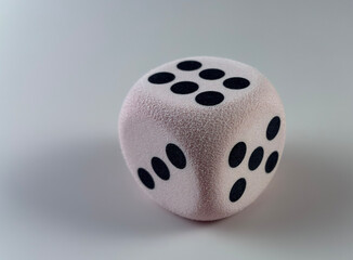 Single Dice Representing Counting, Probability and Strategy - perfect for kids’ math and counting activities and as a business metaphor for probability, risk, uncertainty, and decision making.