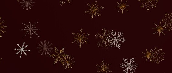 Abstract snowflake pattern on a deep maroon background. Ideal for winter holidays, Christmas, and festive designs. Evoke
