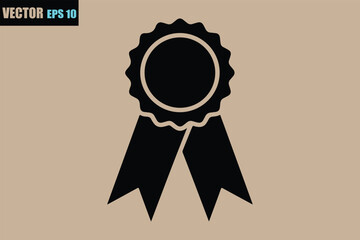 Award ribbon icon design representing achievement and quality
