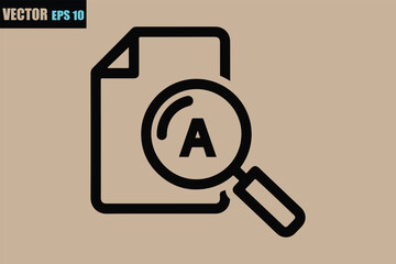 Content text analysis document search find review icon graphic