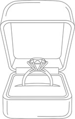 Elegant diamond engagement ring in a box symbolizing love and commitment design