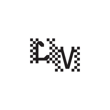 Alphabet Logo Monogram Design Modern Abstract Bold LV Initial Pixel Vector Alphabet