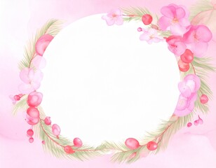 花の円形フレーム（AI生成画像）