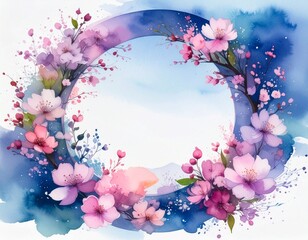 花の円形フレーム（AI生成画像）