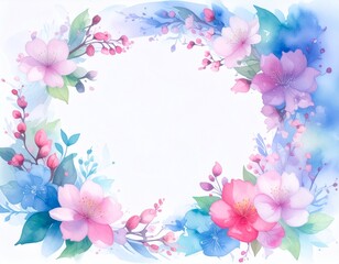 花の円形フレーム（AI生成画像）