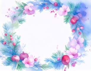 花の円形フレーム（AI生成画像）