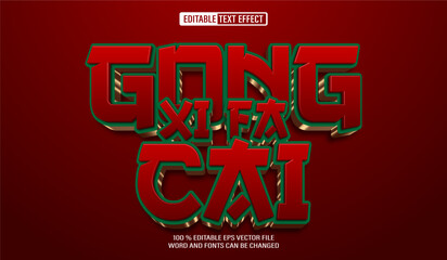 Editable 3d text style effect - Gong Xi Fa Cai text effect Template
