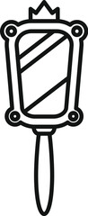 Fototapeta premium Hand mirror with crown icon representing beauty, fairytale, and magic