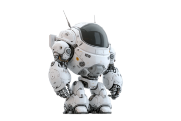 Humanoid robot illustration isolated on transparent background