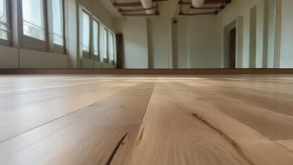 Low-Angle View of Wooden Floor in Modern, Light-Filled Room