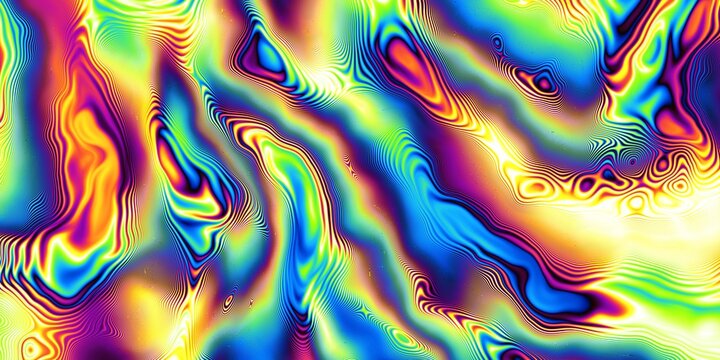 Vibrant Abstract Psychedelic pattern filled with Colorful Patterns and mesmerizing Fluid Motion, evoking dynamic energy and fluidity throughout the imaginative design