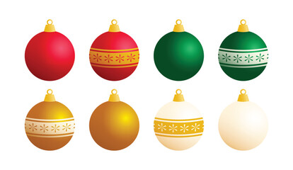 Christmas Baubles and Ornaments Vector Set