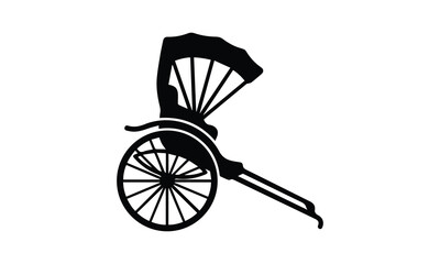 Fototapeta premium Silhouette of a traditional rickshaw vehicle