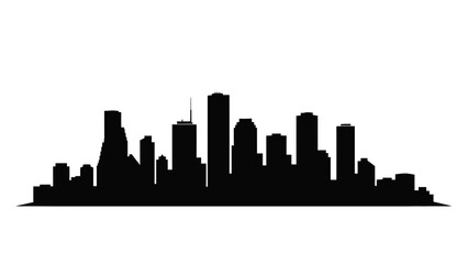 Fototapeta premium Stunning modern metropolitan skyline silhouette perfect for corporate branding and urban design projects