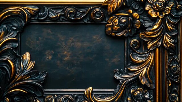 A golden frame sitting on a dark background, ready to hold a precious memory