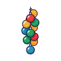 Holiday garland of colorful baubles vector