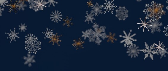 Abstract snowflake design on a dark blue background. Perfect for Christmas, New Year or winter related project
