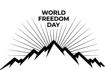 World Freedom Day,
World Freedom Day Vector.
Mountain & Sun Illustration