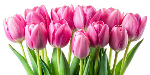 Pink tulips isolated on white
