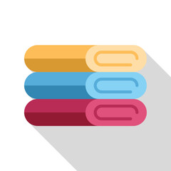 Obraz premium Stacked colorful towels representing laundry, hygiene, and household items