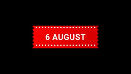 6 August Red Banner Animation with Page Turn Effect