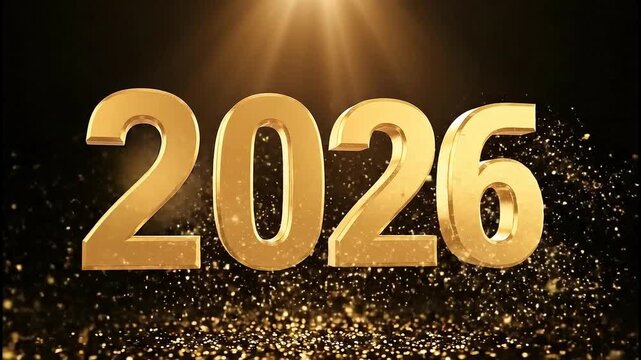  2026 boldly presented in shimmering gold
