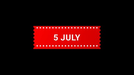 5 July Red Banner Animation with Page Turn Effect