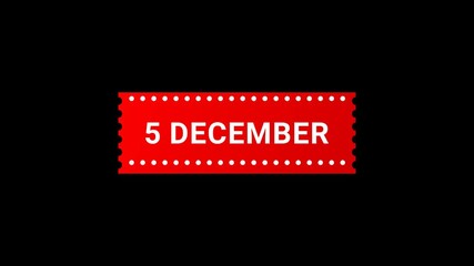 5 December Red Banner Animation with Page Turn Effect