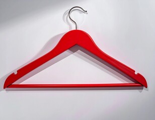Red wooden clothes hanger isolated on white background for sales, marketing, fashion, retail, empty coat hanger 