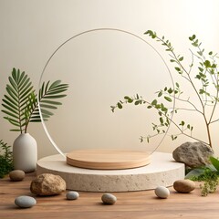 Clay Render Podium with Warm Matte