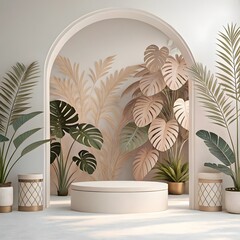 Modern Floating Podium with Futuristic Glow