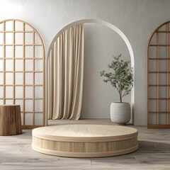 Minimal Pastel Podium for Cosmetic Product