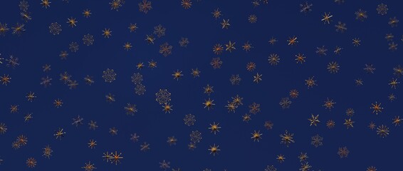 Stunning abstract background featuring golden fireworks on a deep blue backdrop, perfect for celebrations and festive de