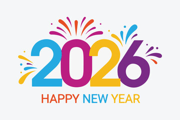 2026 happy new year colorful festive celebration graphic event