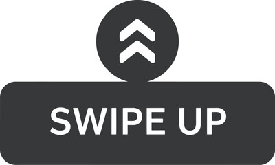 Social media swipe up button arrow icon for mobile engagement and website navigation directing users to content vector