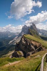 Seceda: The most beautiful view of the entire Dolomites. Massif of Odle	