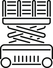 Scissor lift providing elevated access for construction and maintenance work