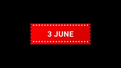 3 June Red Banner Animation with Page Turn Effect