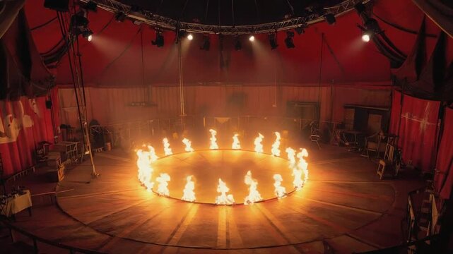 Ring of fire in a circus.