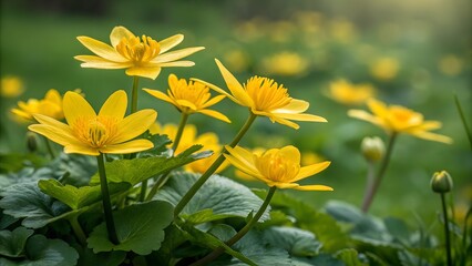 Yellow flowers in the garden.