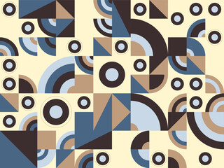 Fototapeta premium Vibrant abstract geometric pattern background with retro-inspired modern art design