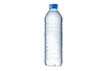 clear plastic water bottle isolated on white background