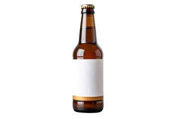 brown glass beer bottle isolated on white background
