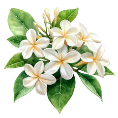 Fototapeta premium watercolor vector of Stephanotis Flower, isolated on a white background.
